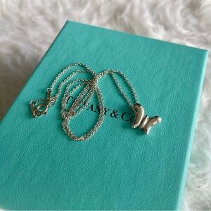 Tiffany and Co. Silver Elsa Peretti Butterfly Necklace